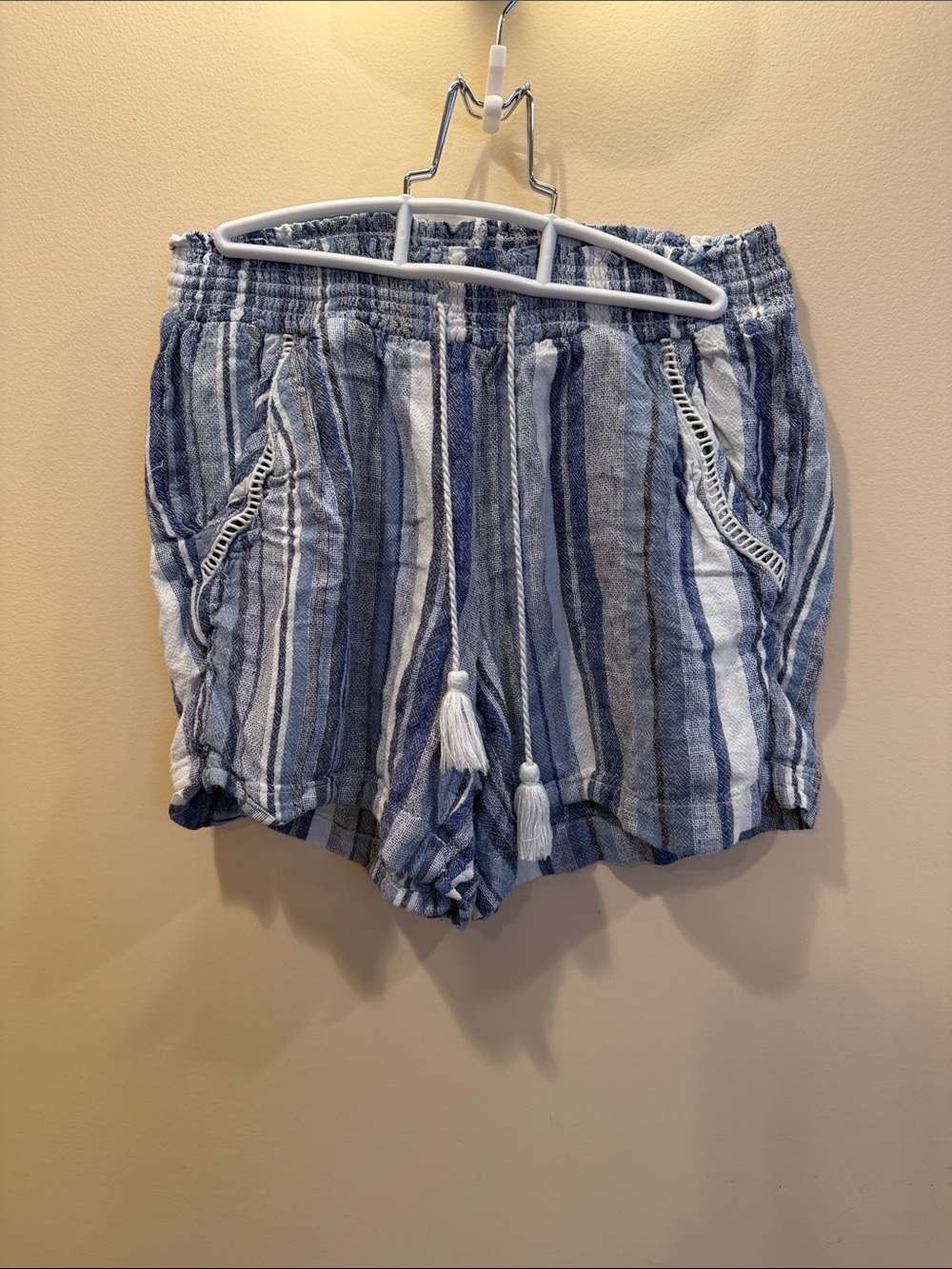 Target Blue and White Striped Drawstring Women's Shorts